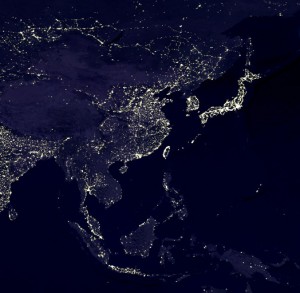 Asia at night